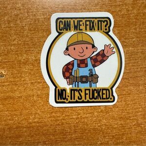 Funny Construction Worker Sticker